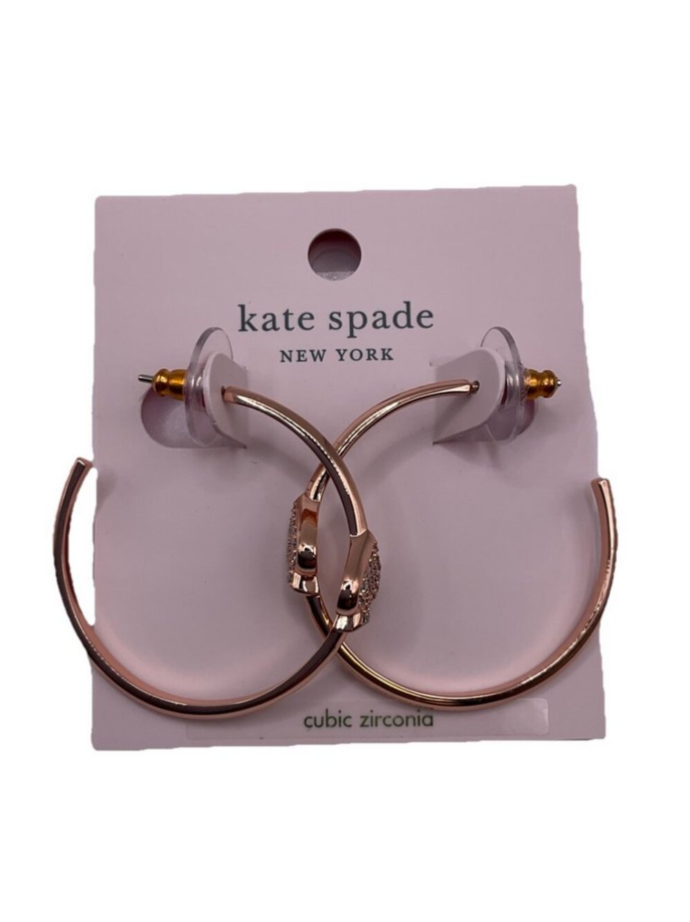 Kate Spade Rose Gold Everyday Spade Pave Hoops Earrings NEW Hoop Earring Gift